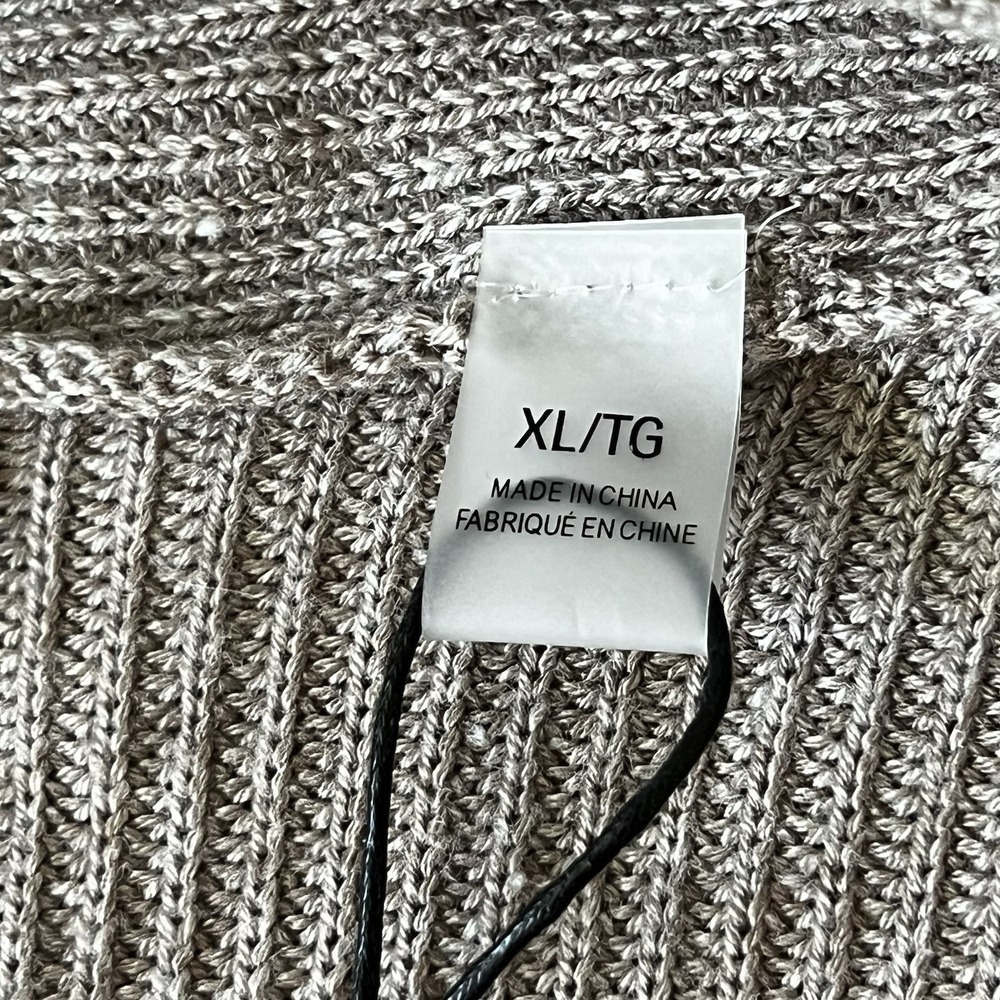 Open Front Ribbed Knit Long Cardigan Sweater Taupe XL - Picture 8 of 10